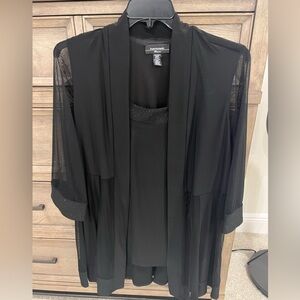 R&M Richards Black Sheer Pant Set w/ jacket and tank.